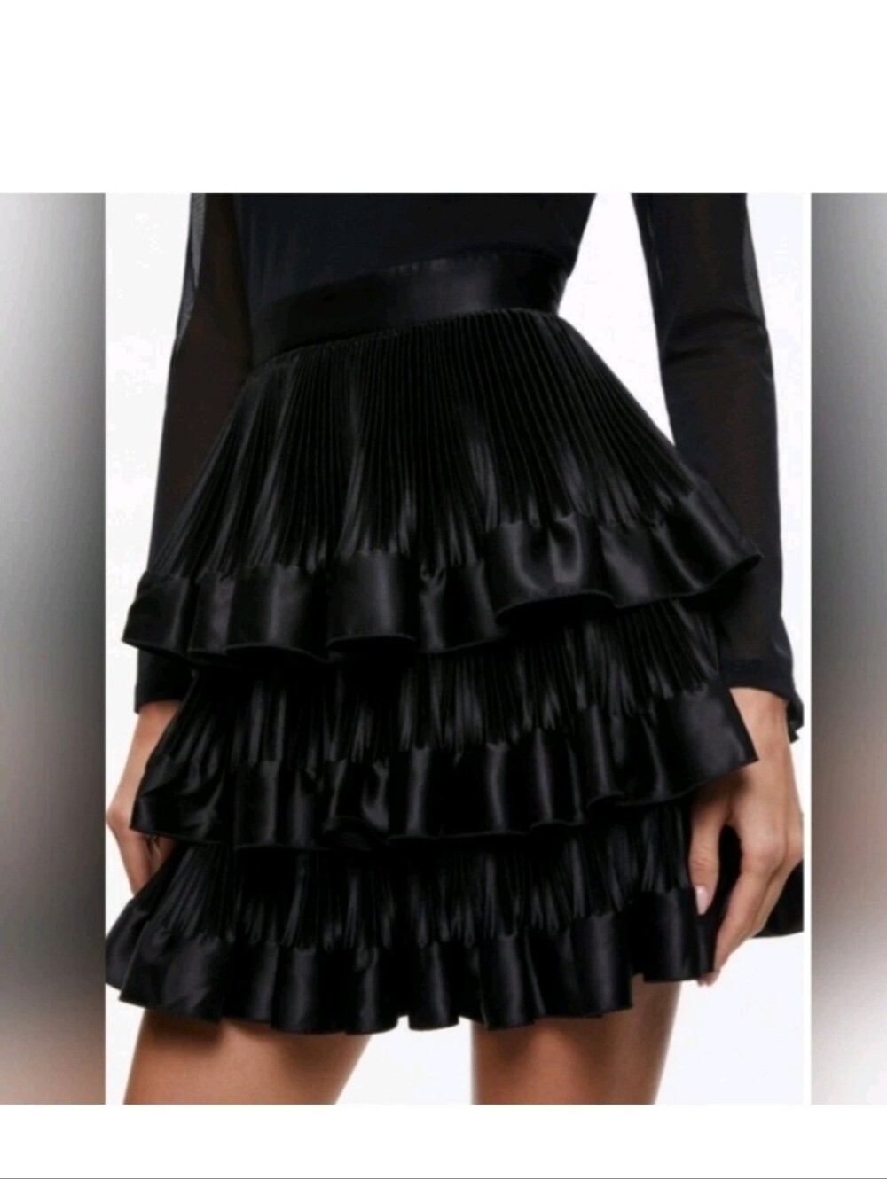 ALICE + OLIVIA CHARA TIERED RUFFLE MINI DRESS SIZE 4 $495 - Picture 4 of 16